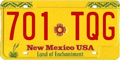 NM license plate 701TQG