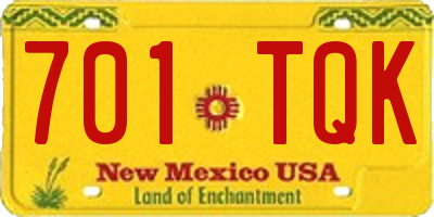 NM license plate 701TQK