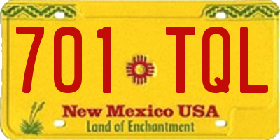 NM license plate 701TQL