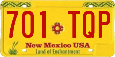 NM license plate 701TQP
