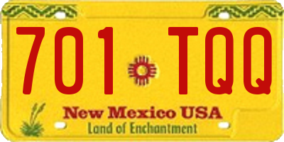 NM license plate 701TQQ