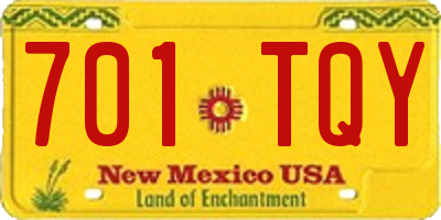 NM license plate 701TQY