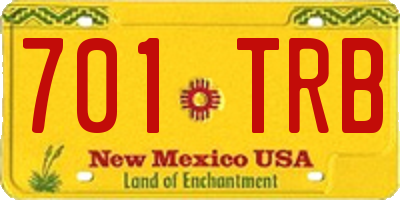 NM license plate 701TRB