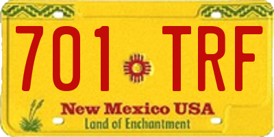 NM license plate 701TRF