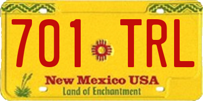 NM license plate 701TRL