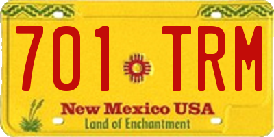 NM license plate 701TRM