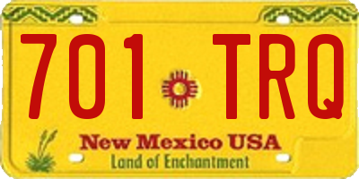 NM license plate 701TRQ
