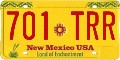 NM license plate 701TRR