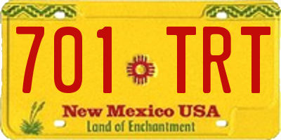 NM license plate 701TRT