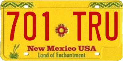 NM license plate 701TRU
