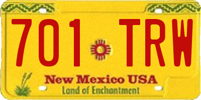 NM license plate 701TRW