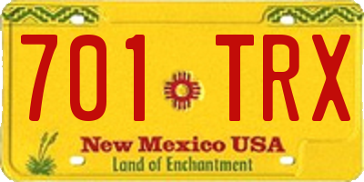 NM license plate 701TRX
