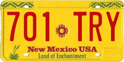 NM license plate 701TRY