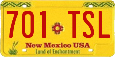 NM license plate 701TSL