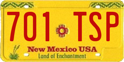 NM license plate 701TSP