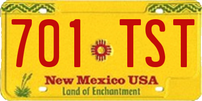 NM license plate 701TST