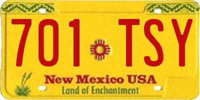 NM license plate 701TSY