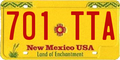 NM license plate 701TTA