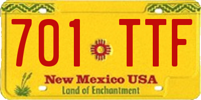 NM license plate 701TTF