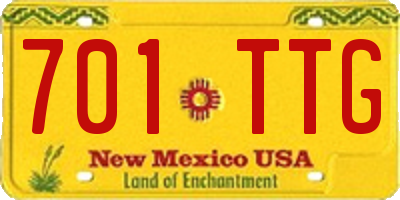 NM license plate 701TTG