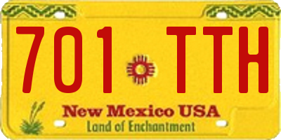 NM license plate 701TTH