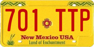 NM license plate 701TTP