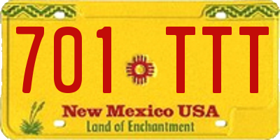NM license plate 701TTT