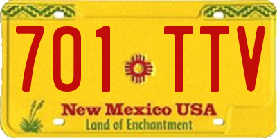 NM license plate 701TTV