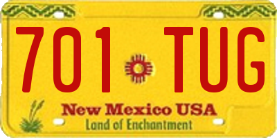 NM license plate 701TUG