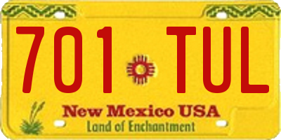 NM license plate 701TUL