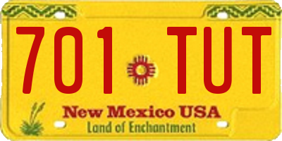 NM license plate 701TUT
