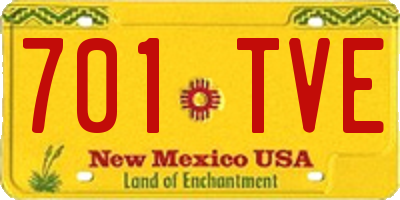 NM license plate 701TVE