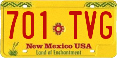 NM license plate 701TVG