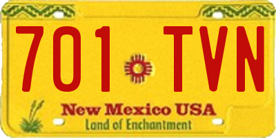 NM license plate 701TVN