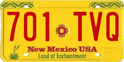NM license plate 701TVQ