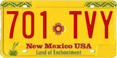NM license plate 701TVY