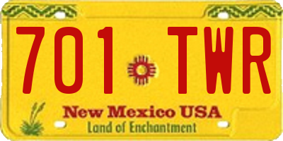 NM license plate 701TWR