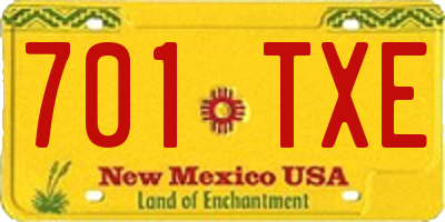 NM license plate 701TXE