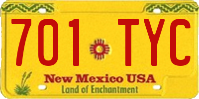 NM license plate 701TYC