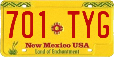 NM license plate 701TYG