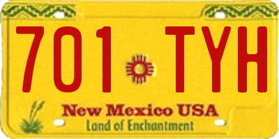 NM license plate 701TYH