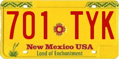 NM license plate 701TYK