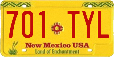 NM license plate 701TYL