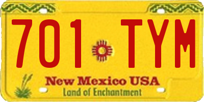 NM license plate 701TYM