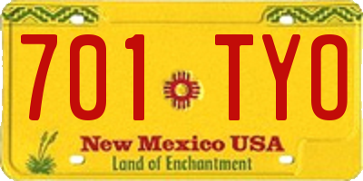 NM license plate 701TYO