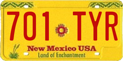 NM license plate 701TYR