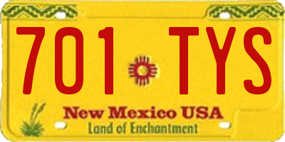 NM license plate 701TYS