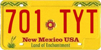 NM license plate 701TYT