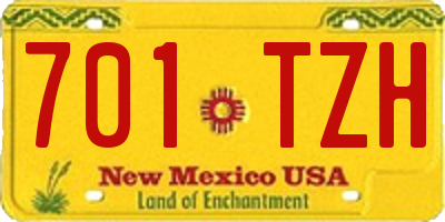 NM license plate 701TZH
