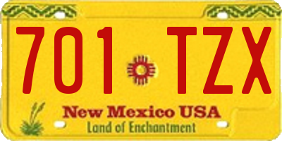 NM license plate 701TZX